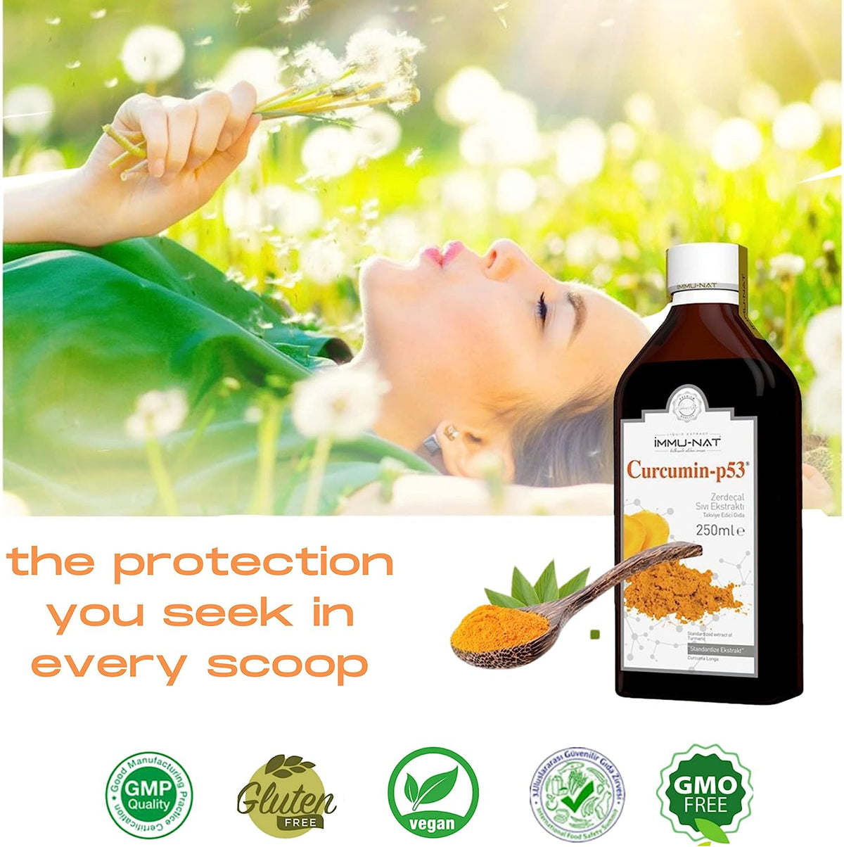 Immu-nat turmeric curcumin-p53 liquid extract - 250